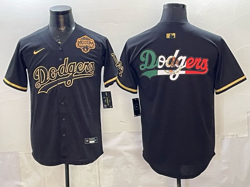 2026 Men Nike Los Angeles Dodgers Blank black gold Game MLB Jersey 0012